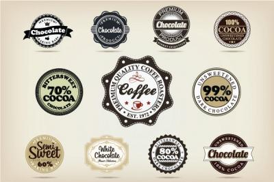Chocolate Vector Labels Preview