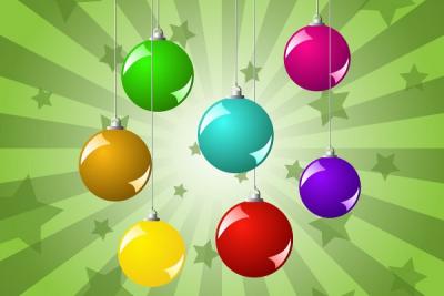 Christmas Balls Vector Background Preview