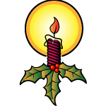 Christmas Candle Vector Image 