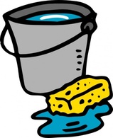 Cleaning Bucket Sponge Water clip art Preview