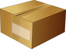 Objects - Closed Carton Box clip art 