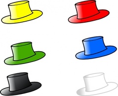 Fashion - Clothing Six Hats clip art 