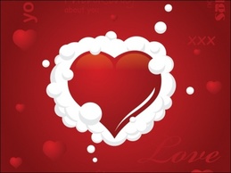 Backgrounds - Clouded Heart Vector 