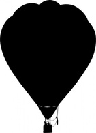 Objects - Clue Hot Air Balloon Outline Silhouette clip art 