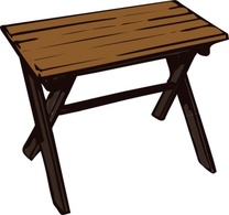 Objects - Collapsible Wooden Table clip art 