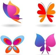 Animals - Collection of butterfly icons and symbols 