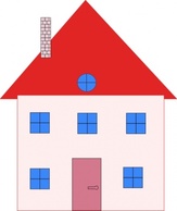 Buildings - Colonial House Home Real Estate clip art 