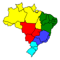 Colored map of Brazil