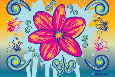 Colorful Flower Vector Illustration Preview