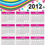 Holiday & Seasonal - Colorful Free Vector Calendar for Year 2012 