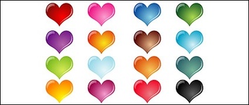 Objects - Colorful heart-shaped crystal effect 