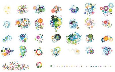 Miscellaneous - Colourful flower elements 