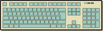 Technology - Computer Keyboard Hardware Color Technology Teal Qwerty 