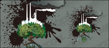 Nature - Contaminated material vector illustration of the Earth 