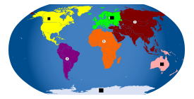 Continents numbered