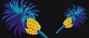 Cool pineapple vector material