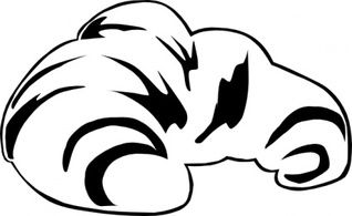 Croissant (b & W) clip art Preview