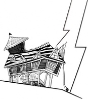 Buildings - Crooked House clip art 