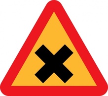 Buildings - Cross Road Sign clip art 