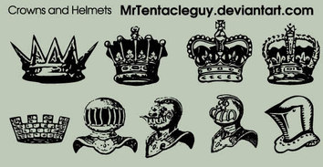 Crowns and Helmets free vector Preview