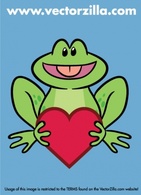 Animals - Cute Frog Holding a Heart 