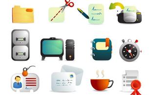 Cute Office Supplies Vector Icons Preview