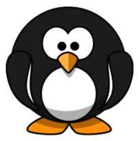 Cartoon - Cute round cartoon penguin 