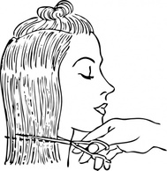 Human - Cutting Woman S Hair clip art 