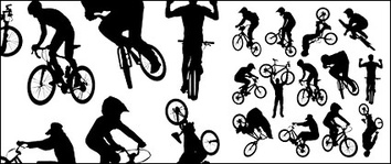Sports - Cycling sports figures silhouettes 