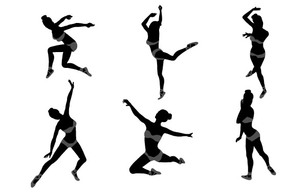 Human - Dancing Girl Silhouettes 