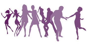 Human - Dancing girls silhouettes free vector 