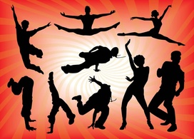 Silhouette - Dancing People Vector 