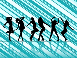 Silhouette - Dancing Women Vector 