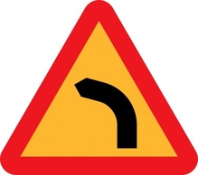 Dangerous Bend Bend To Left clip art 