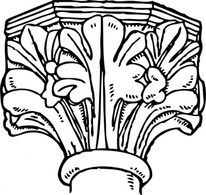 Decorated Gothic Capital clip art