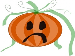 Food - Decorated Sad Pumpkin clip art 