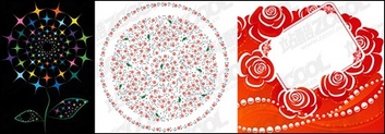 Flowers & Trees - Delicate flower pattern vector 