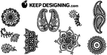 Design elements - Indian henna design free vector Preview