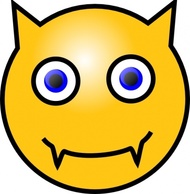 Objects - Devil Smiley clip art 