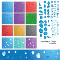 Objects - Dew Water Drops Vector 