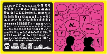 Icons - Dialogue and simple icon vector material 