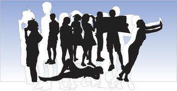 Human - Different style People silhouettes free vector 