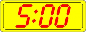 Objects - Digital Clock 5:00 clip art 