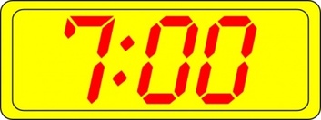 Digital Clock 7:00 clip art