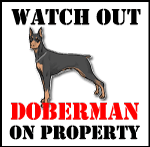 Doberman On Property Vector Sign Preview