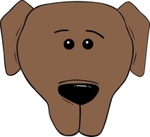 Dog Face Cartoon World Label clip art