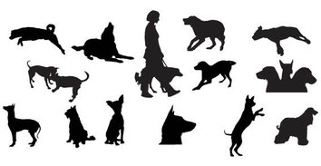 Animals - Dog silhouettes free vector 