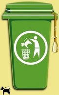 Dog Trash Can clip art