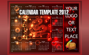 Dragon Calendar Template of 2012