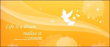 Dreams lines and pigeons vector background material Preview